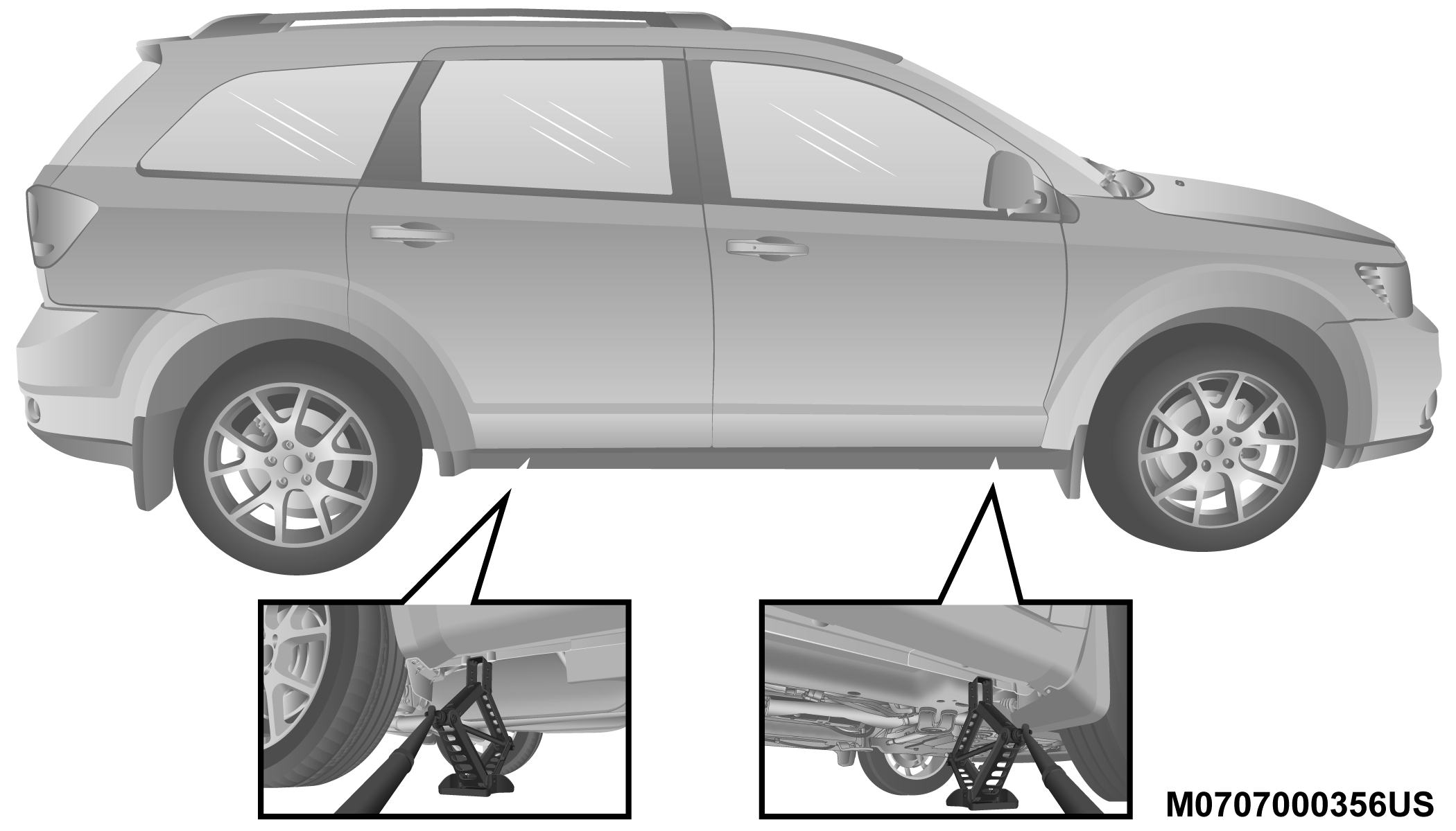Jacking and tire changing 2019 Dodge Journey Owner’s Manual